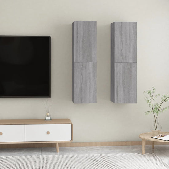 Tv-wandmeubels 2 st 30,5x30x110 cm grijs sonoma eikenkleurig MeubelReus