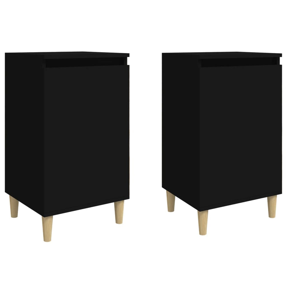 Nachtkastjes 2 st 40x35x70 cm bewerkt hout zwart MeubelReus
