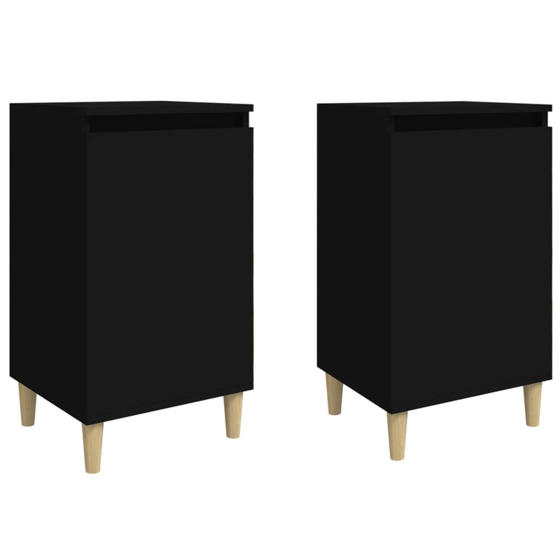 Nachtkastjes 2 st 40x35x70 cm bewerkt hout zwart MeubelReus