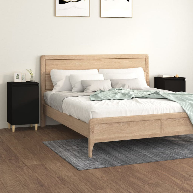 Nachtkastjes 2 st 40x35x70 cm bewerkt hout zwart MeubelReus