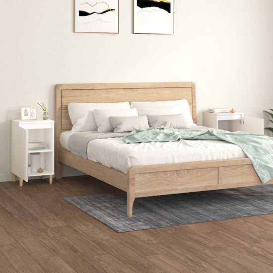 Nachtkastjes 2 st 40x35x70 cm bewerkt hout hoogglans wit MeubelReus