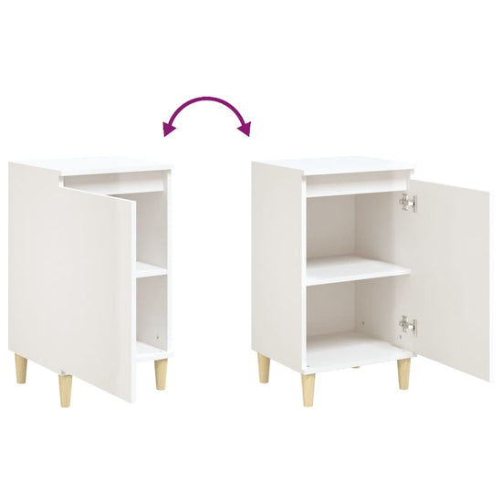 Nachtkastjes 2 st 40x35x70 cm bewerkt hout hoogglans wit MeubelReus