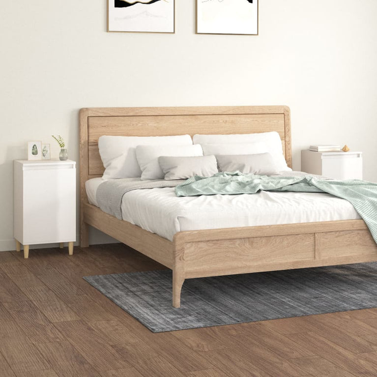 Nachtkastjes 2 st 40x35x70 cm bewerkt hout hoogglans wit MeubelReus