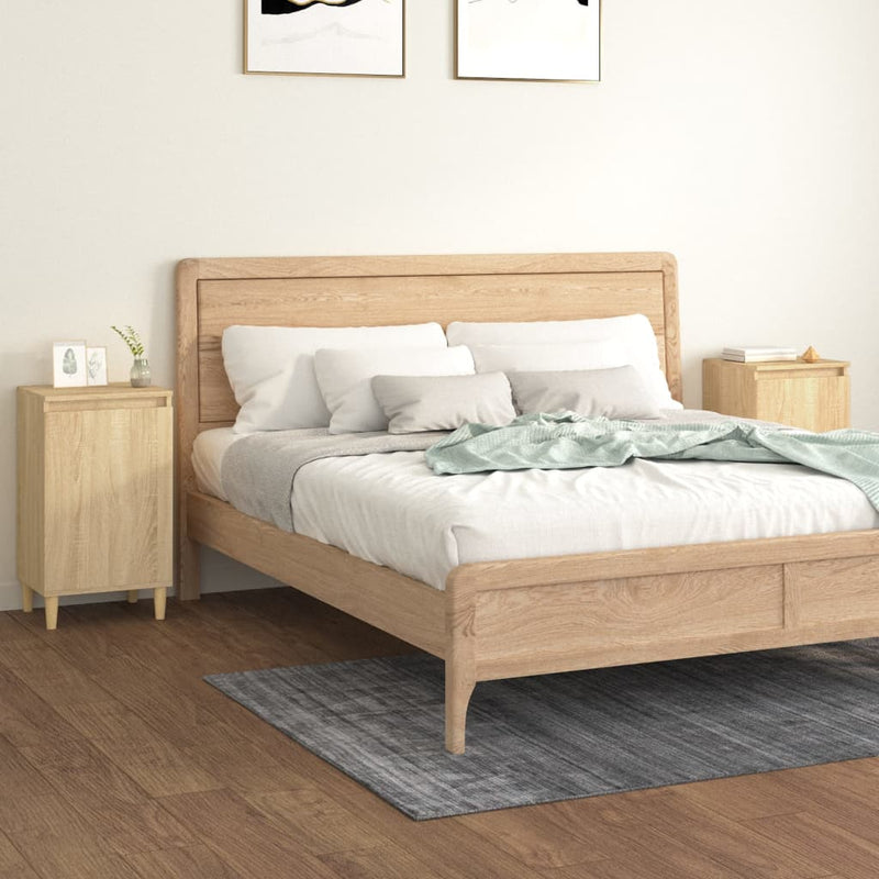 Nachtkastjes 2 st 40x35x70 cm bewerkt hout sonoma eikenkleurig MeubelReus