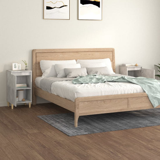 Nachtkastjes 2 st 40x35x70 cm bewerkt hout betongrijs MeubelReus