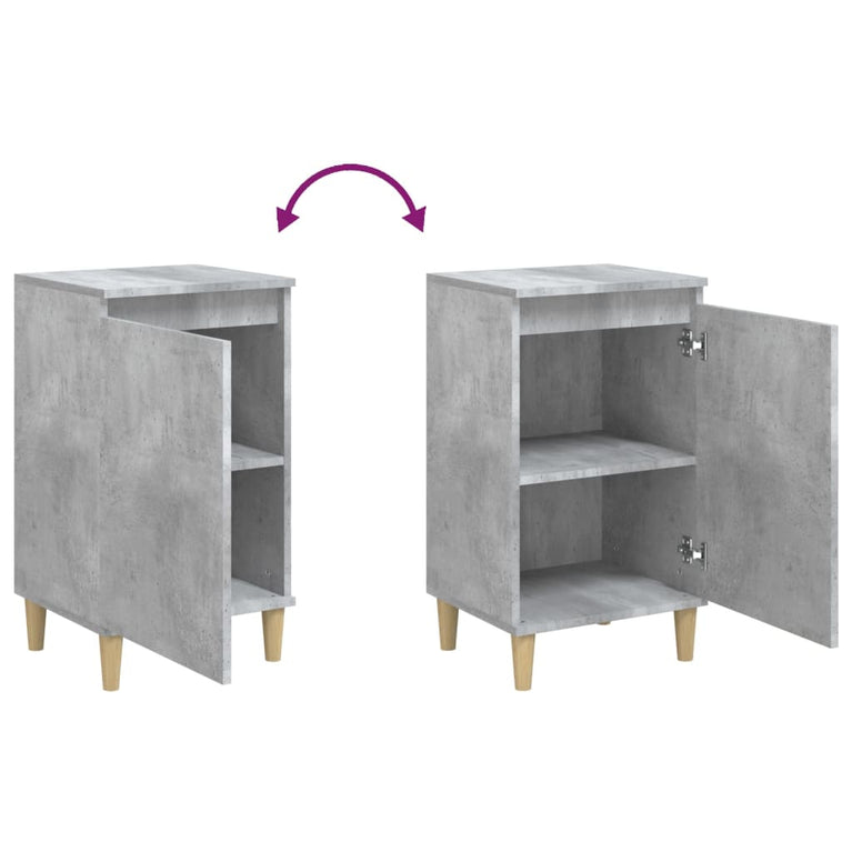 Nachtkastjes 2 st 40x35x70 cm bewerkt hout betongrijs MeubelReus