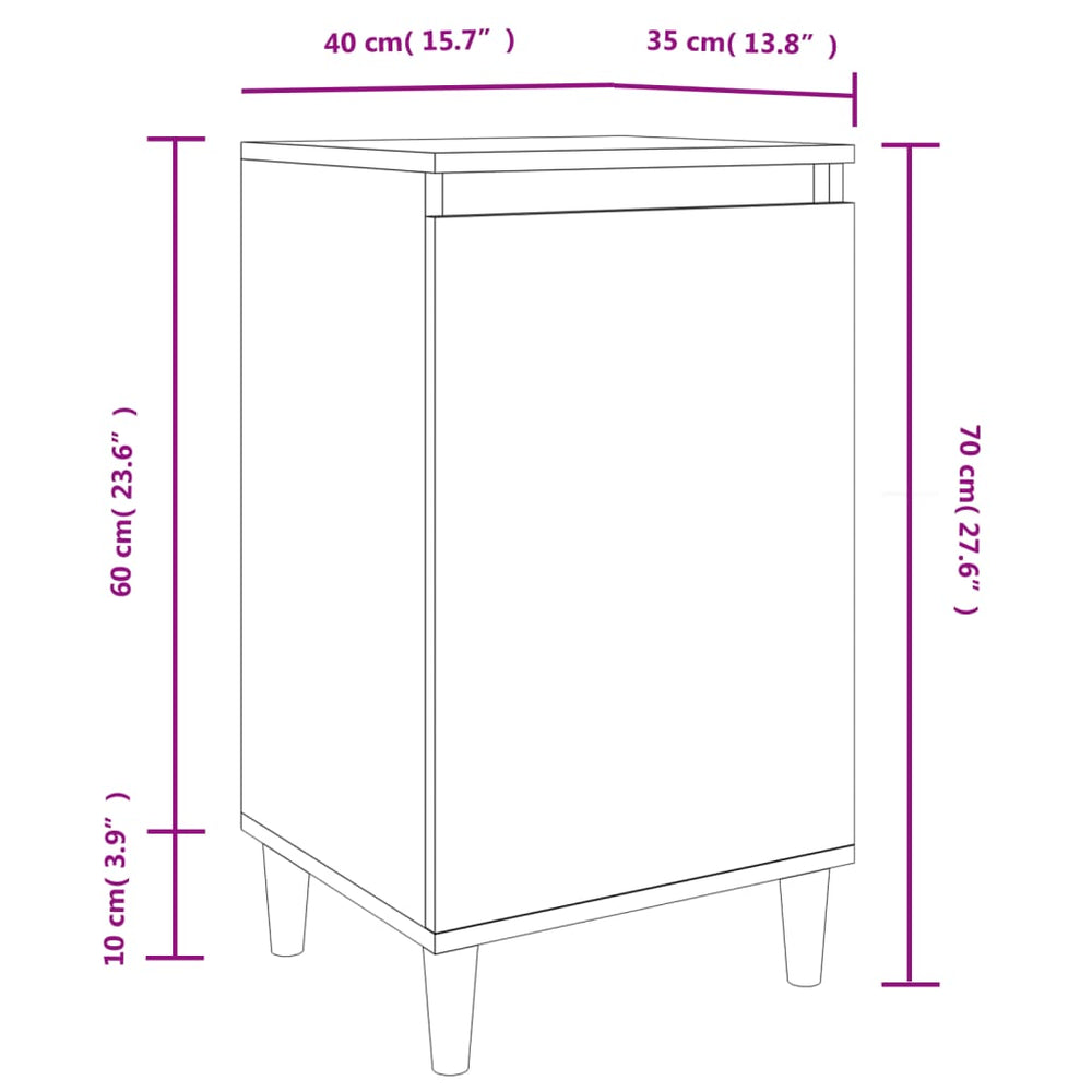 Nachtkastjes 2 st 40x35x70 cm bewerkt hout betongrijs MeubelReus