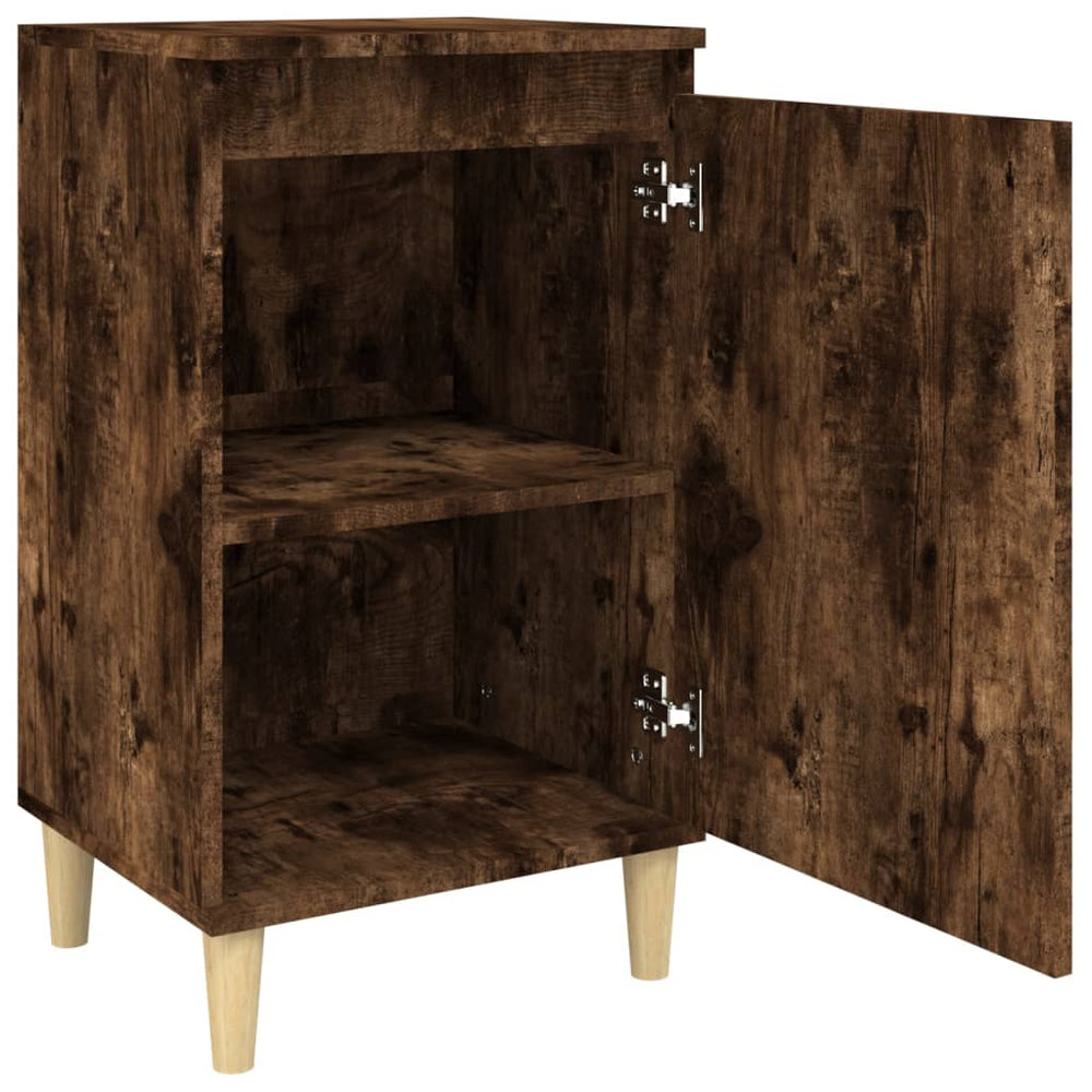 Nachtkastje 40x35x70 cm bewerkt hout gerookt eikenkleurig MeubelReus