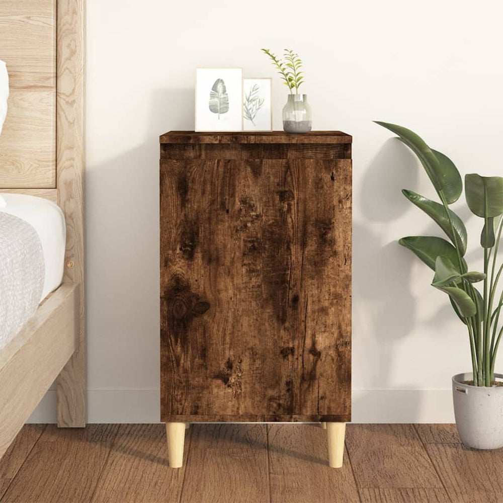 Nachtkastje 40x35x70 cm bewerkt hout gerookt eikenkleurig MeubelReus