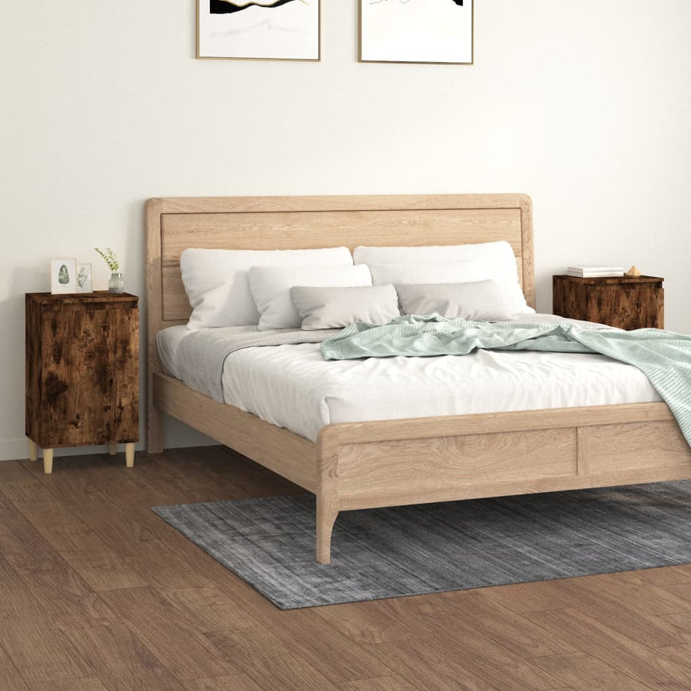 Nachtkastjes 2 st 40x35x70 cm bewerkt hout gerookt eikenkleurig MeubelReus
