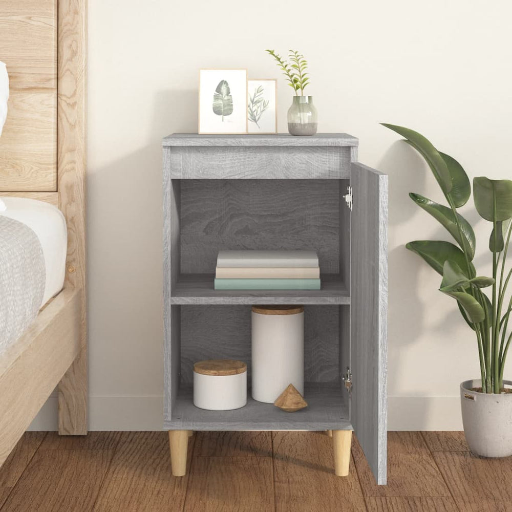 Nachtkastje 40x35x70 cm bewerkt hout grijs sonoma eikenkleurig MeubelReus