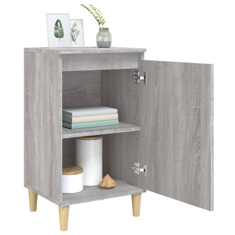 Nachtkastje 40x35x70 cm bewerkt hout grijs sonoma eikenkleurig MeubelReus