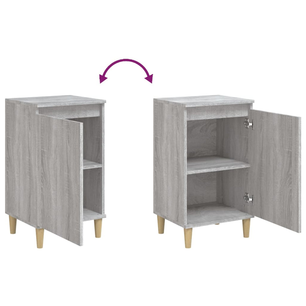 Nachtkastje 40x35x70 cm bewerkt hout grijs sonoma eikenkleurig MeubelReus