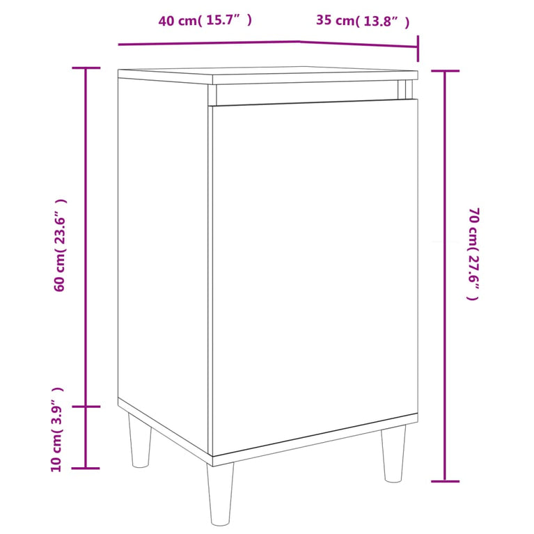 Nachtkastjes 2 st 40x35x70 cm bewerkt hout grijs sonoma eiken MeubelReus