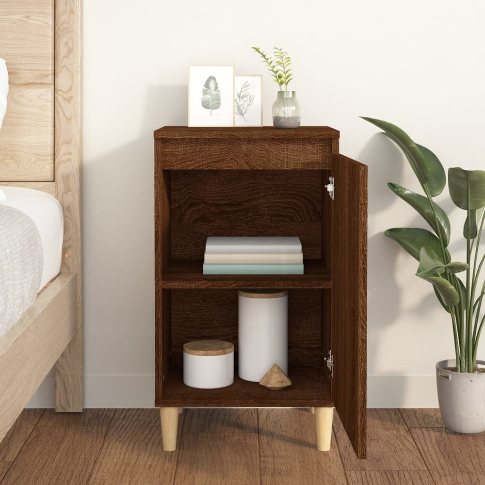 Nachtkastje 40x35x70 cm bewerkt hout bruin eikenkleur MeubelReus