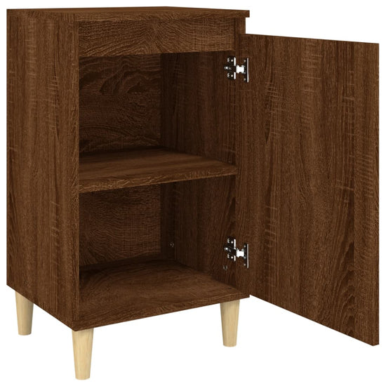 Nachtkastje 40x35x70 cm bewerkt hout bruin eikenkleur MeubelReus