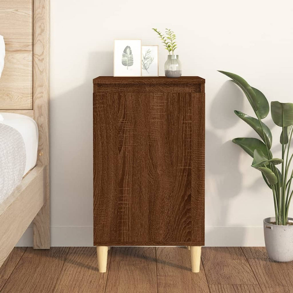 Nachtkastje 40x35x70 cm bewerkt hout bruin eikenkleur MeubelReus