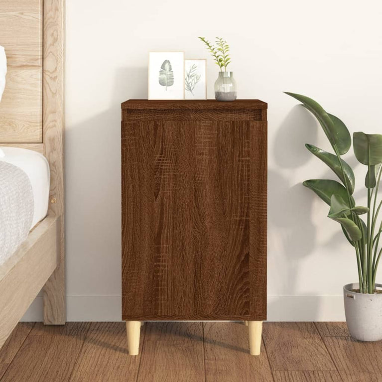 Nachtkastje 40x35x70 cm bewerkt hout bruin eikenkleur MeubelReus