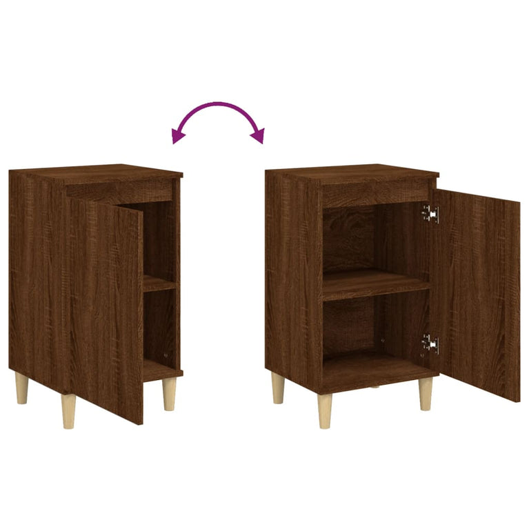 Nachtkastjes 2 st 40x35x70 cm bewerkt hout bruin eikenkleur MeubelReus