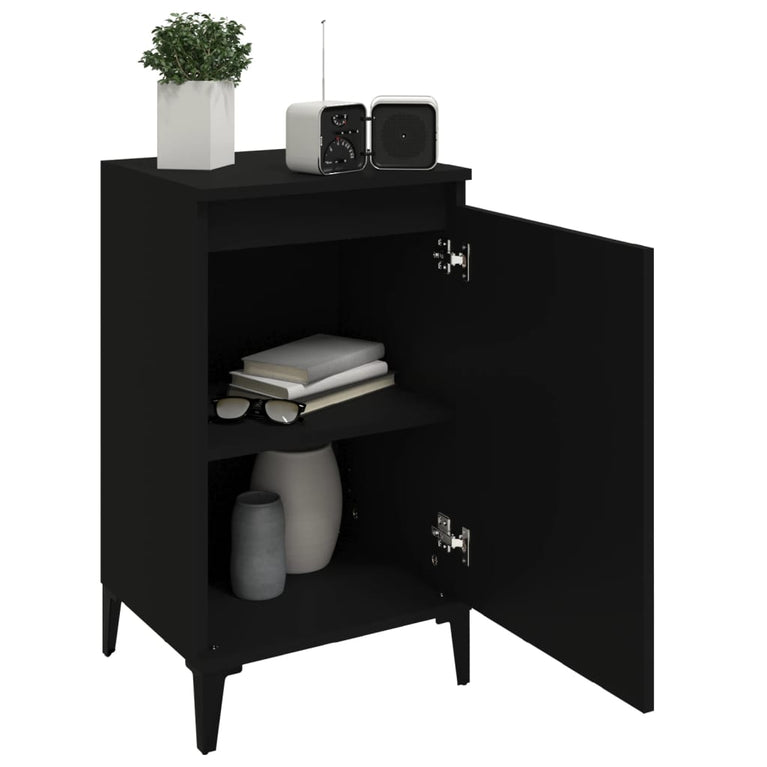 Nachtkastjes 2 st 40x35x70 cm bewerkt hout zwart MeubelReus