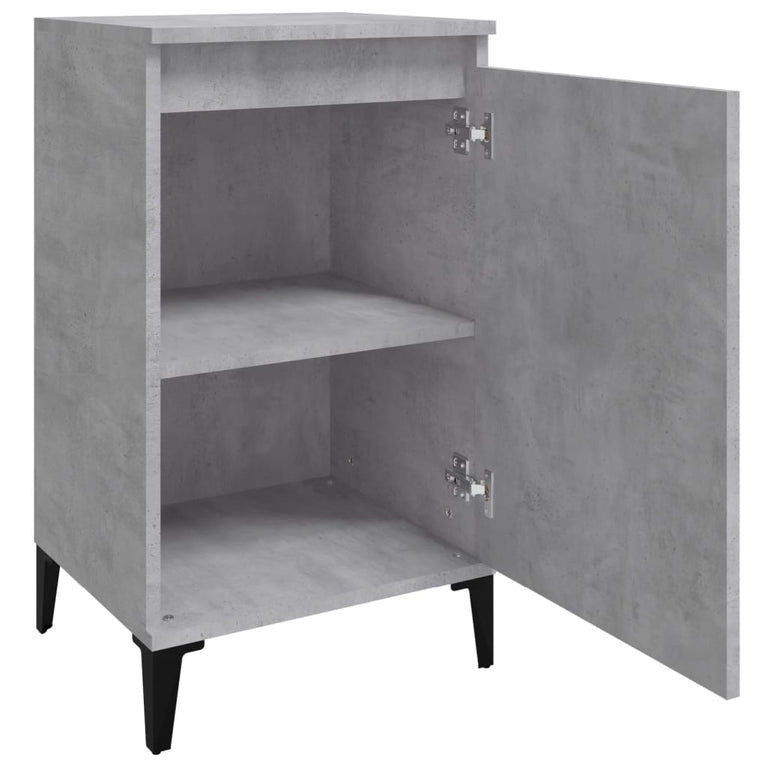 Nachtkastje 40x35x70 cm bewerkt hout betongrijs MeubelReus
