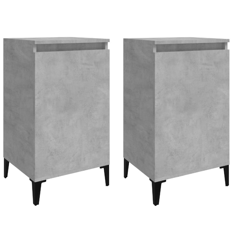 Nachtkastjes 2 st 40x35x70 cm bewerkt hout betongrijs MeubelReus