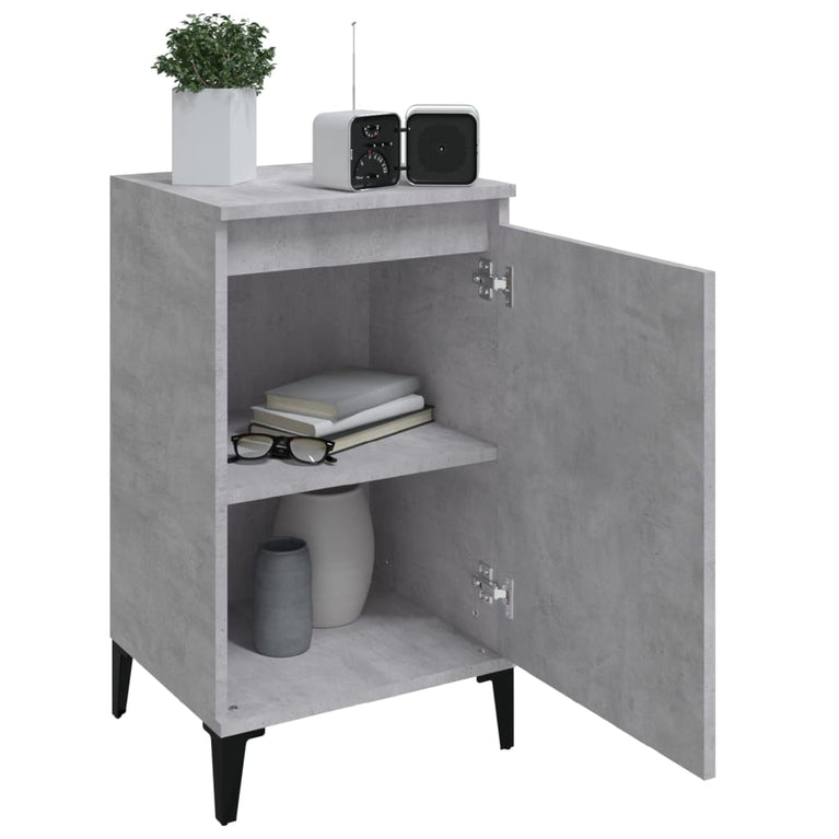 Nachtkastjes 2 st 40x35x70 cm bewerkt hout betongrijs MeubelReus