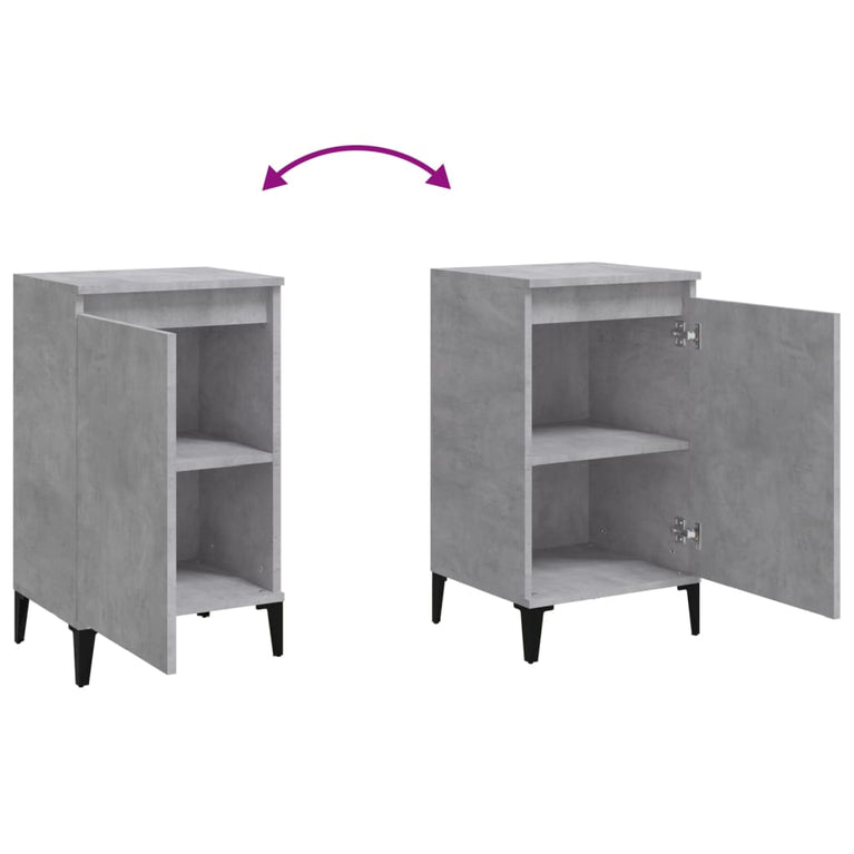 Nachtkastjes 2 st 40x35x70 cm bewerkt hout betongrijs MeubelReus