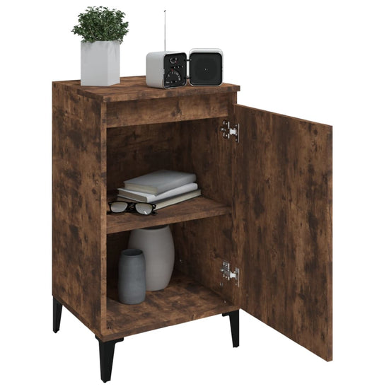Nachtkastje 40x35x70 cm bewerkt hout gerookt eikenkleurig MeubelReus
