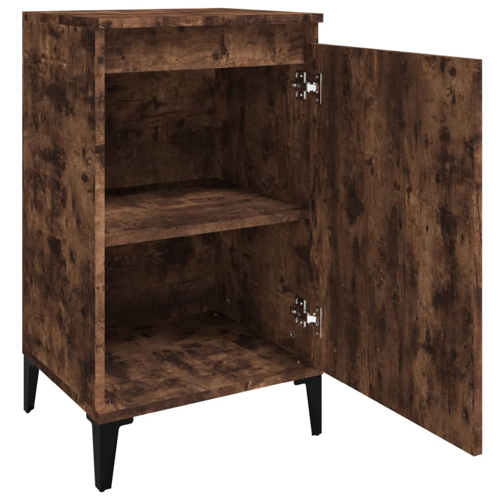 Nachtkastje 40x35x70 cm bewerkt hout gerookt eikenkleurig MeubelReus
