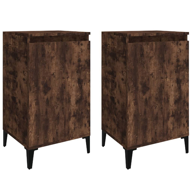 Nachtkastjes 2 st 40x35x70 cm bewerkt hout gerookt eikenkleurig MeubelReus