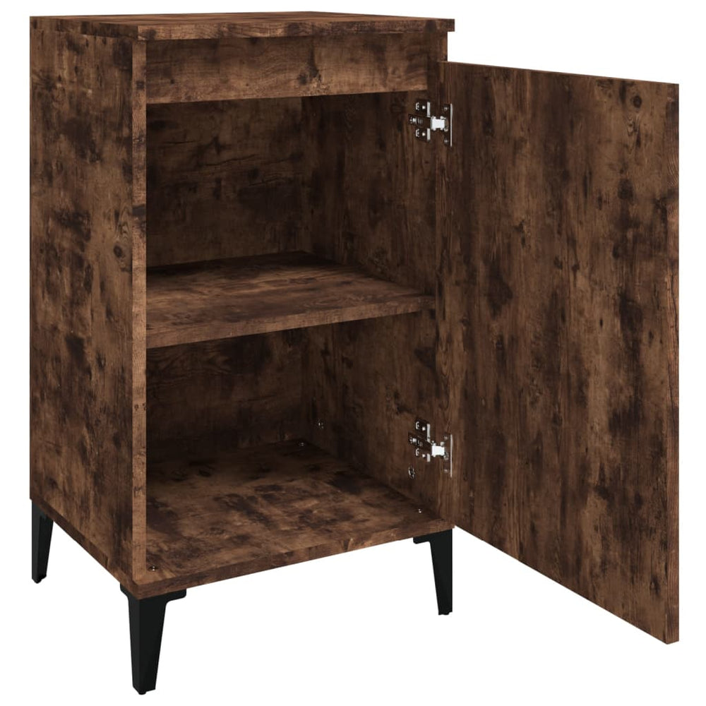 Nachtkastjes 2 st 40x35x70 cm bewerkt hout gerookt eikenkleurig MeubelReus