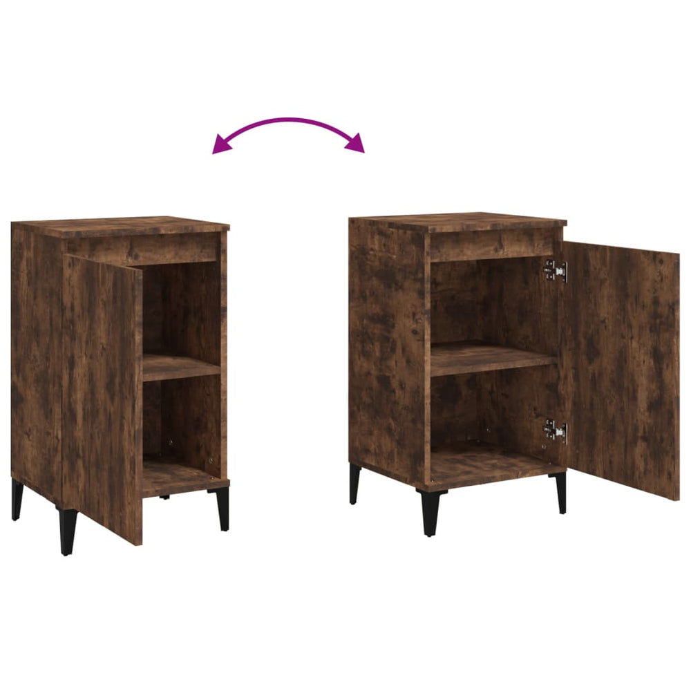 Nachtkastjes 2 st 40x35x70 cm bewerkt hout gerookt eikenkleurig MeubelReus