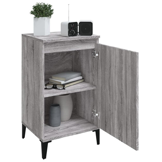 Nachtkastje 40x35x70 cm bewerkt hout grijs sonoma eikenkleurig MeubelReus