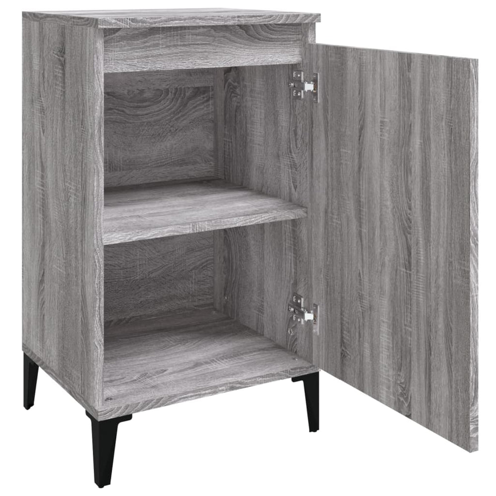 Nachtkastje 40x35x70 cm bewerkt hout grijs sonoma eikenkleurig MeubelReus