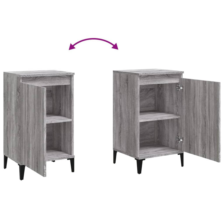 Nachtkastjes 2 st 40x35x70 cm bewerkt hout grijs sonoma eiken MeubelReus