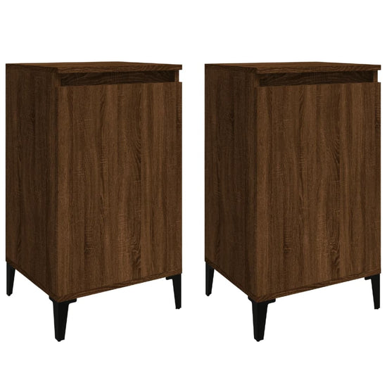 Nachtkastjes 2 st 40x35x70 cm bewerkt hout bruin eikenkleur MeubelReus