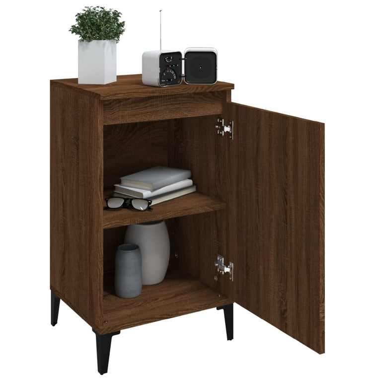 Nachtkastjes 2 st 40x35x70 cm bewerkt hout bruin eikenkleur MeubelReus