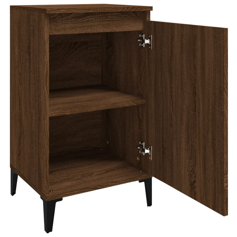 Nachtkastjes 2 st 40x35x70 cm bewerkt hout bruin eikenkleur MeubelReus