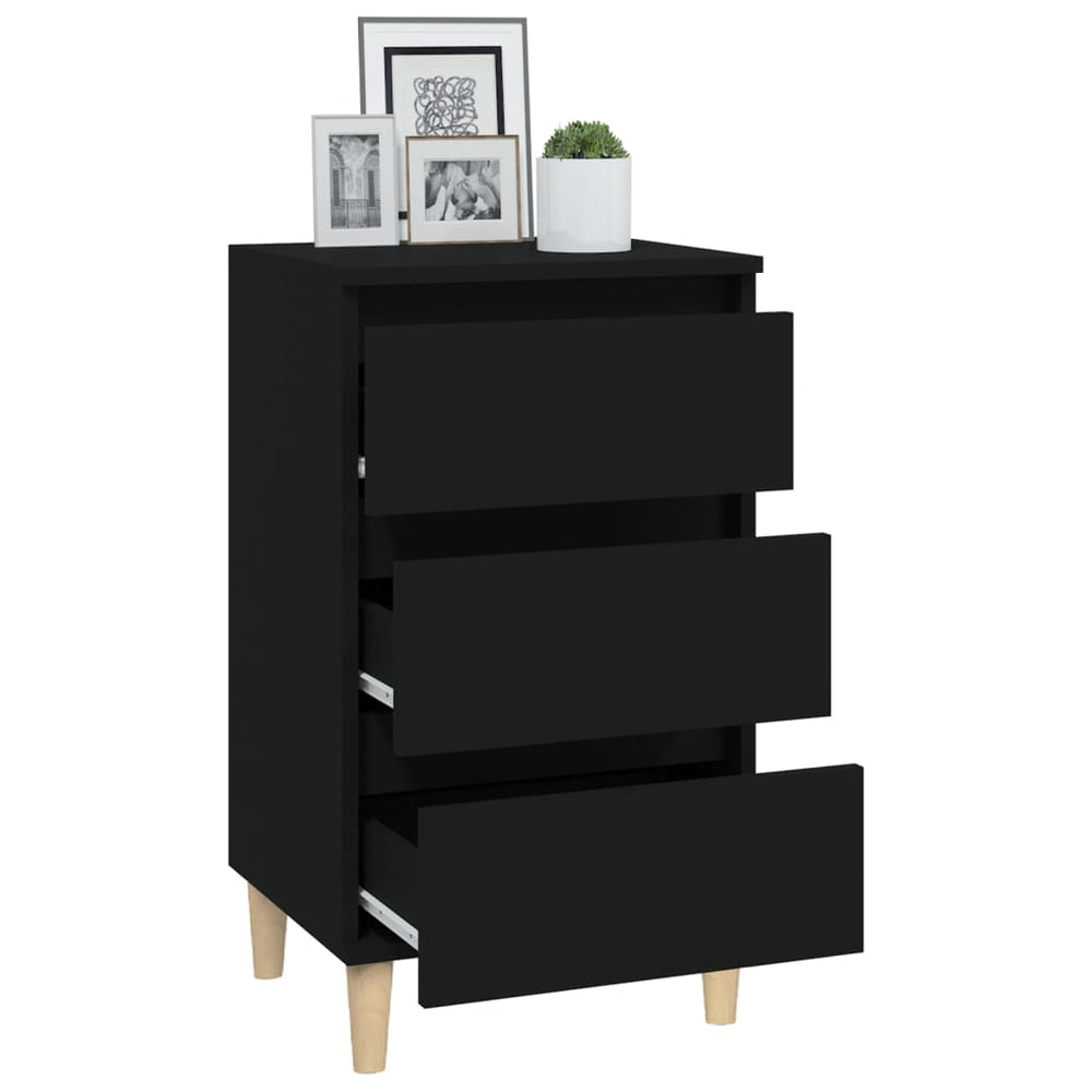 Nachtkastje 40x35x70 cm bewerkt hout zwart MeubelReus
