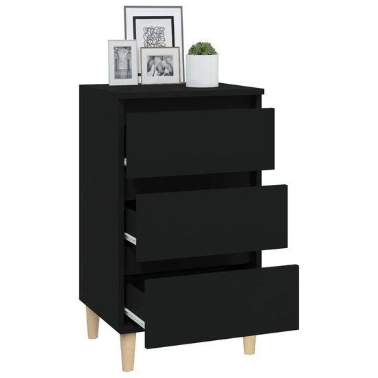 Nachtkastje 40x35x70 cm bewerkt hout zwart MeubelReus