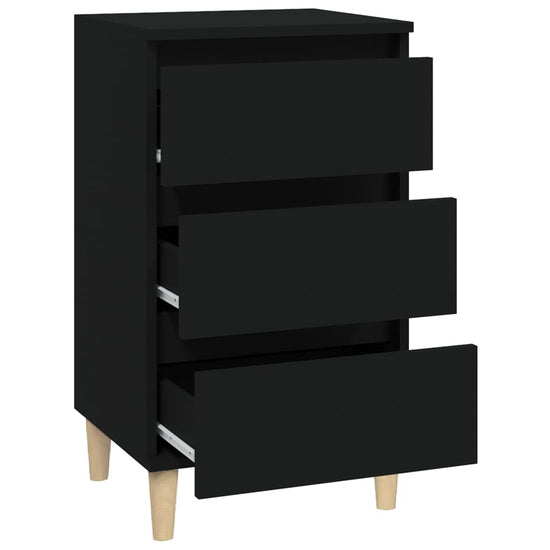 Nachtkastje 40x35x70 cm bewerkt hout zwart MeubelReus