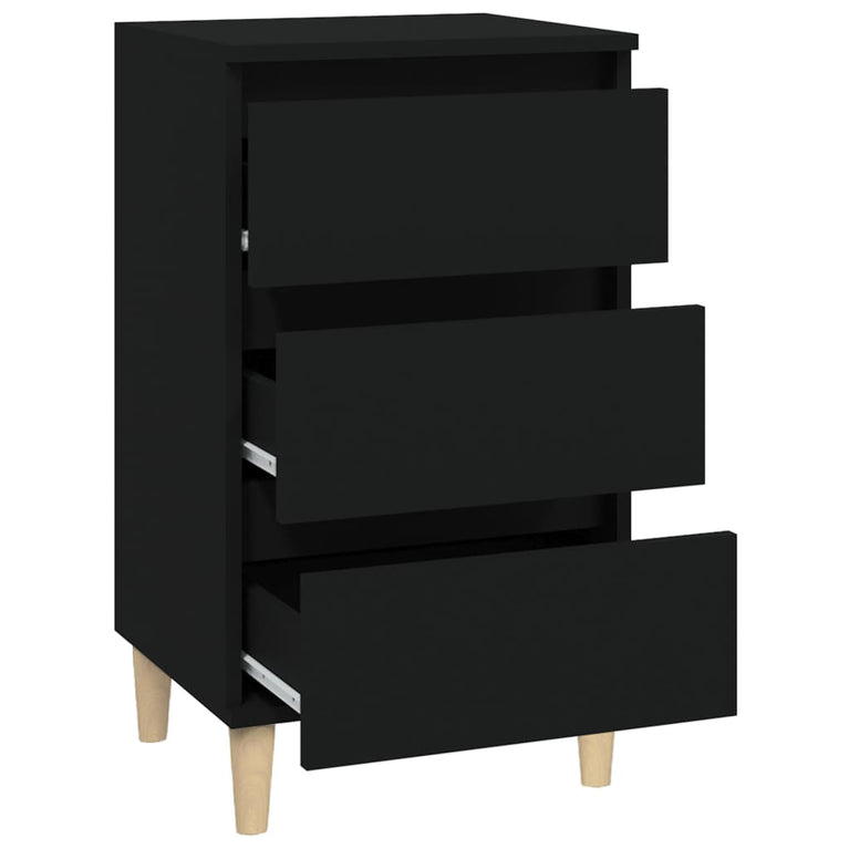 Nachtkastje 40x35x70 cm bewerkt hout zwart MeubelReus