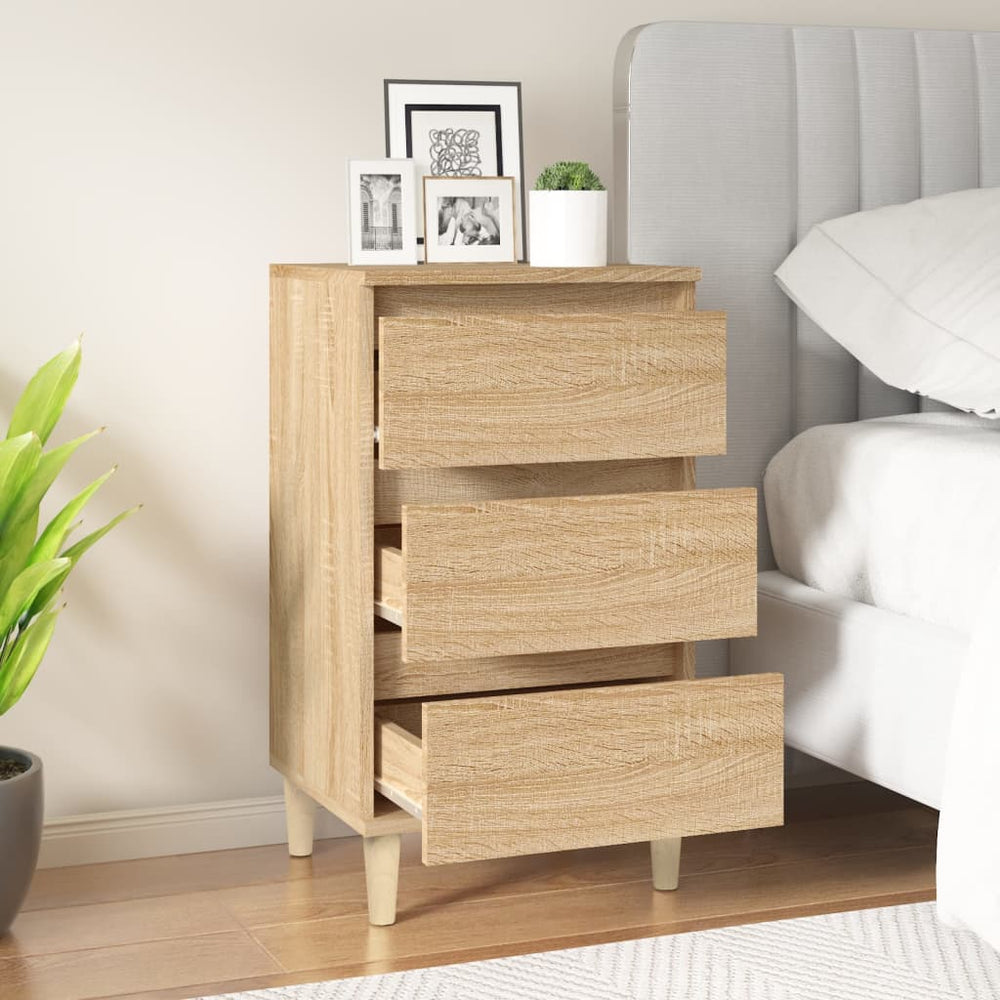 Nachtkastje 40x35x70 cm bewerkt hout sonoma eikenkleurig MeubelReus
