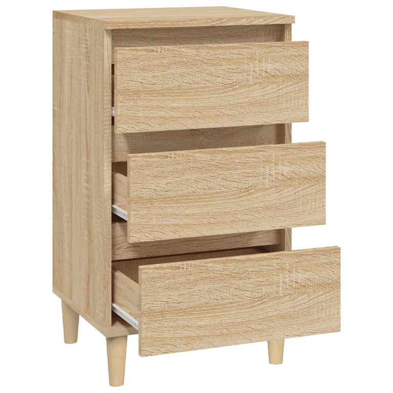 Nachtkastje 40x35x70 cm bewerkt hout sonoma eikenkleurig MeubelReus