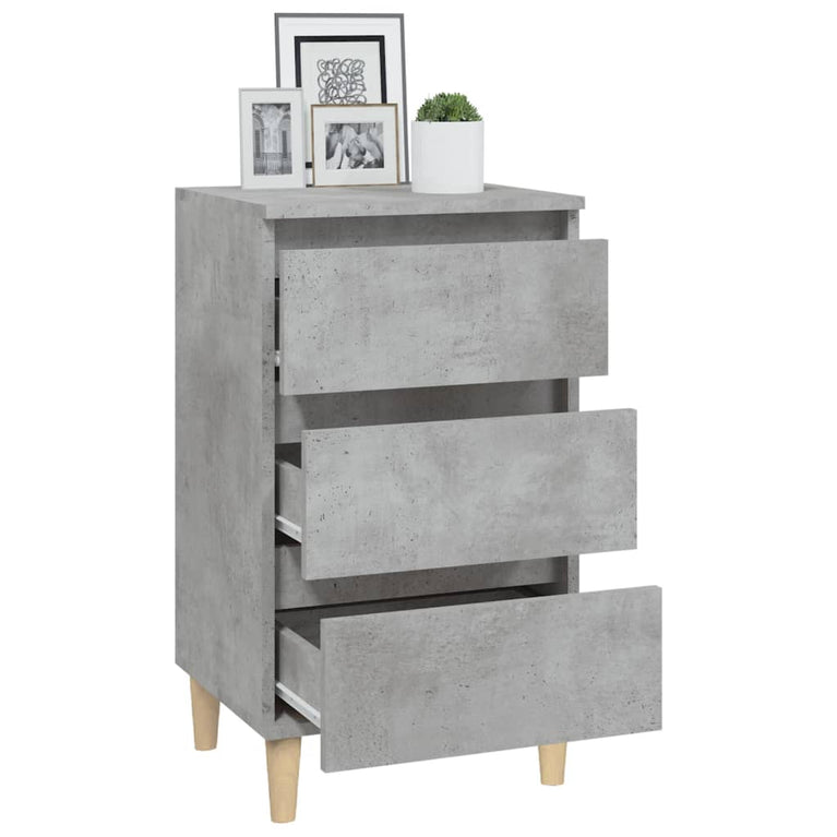Nachtkastje 40x35x70 cm bewerkt hout betongrijs MeubelReus