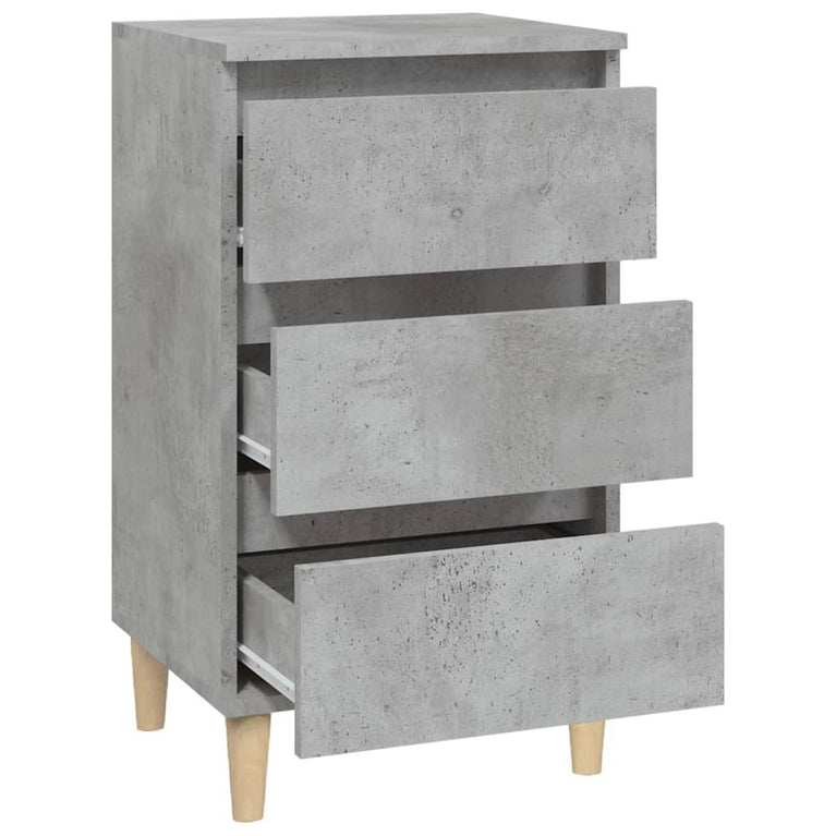 Nachtkastje 40x35x70 cm bewerkt hout betongrijs MeubelReus