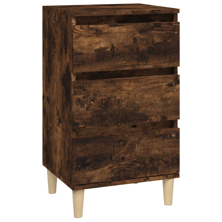 Nachtkastje 40x35x70 cm bewerkt hout gerookt eikenkleurig MeubelReus