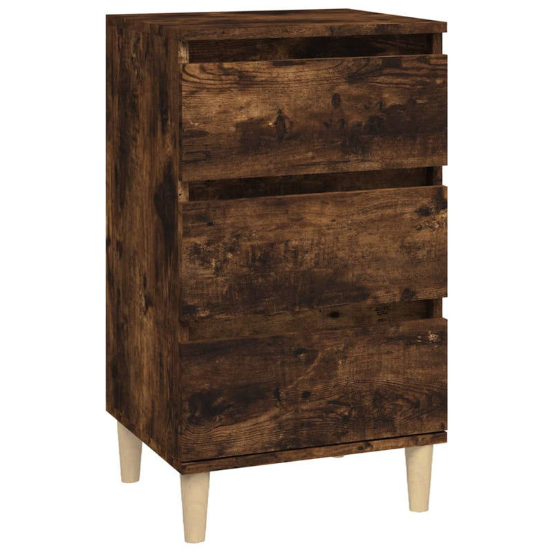 Nachtkastje 40x35x70 cm bewerkt hout gerookt eikenkleurig MeubelReus