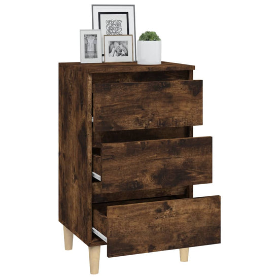 Nachtkastje 40x35x70 cm bewerkt hout gerookt eikenkleurig MeubelReus